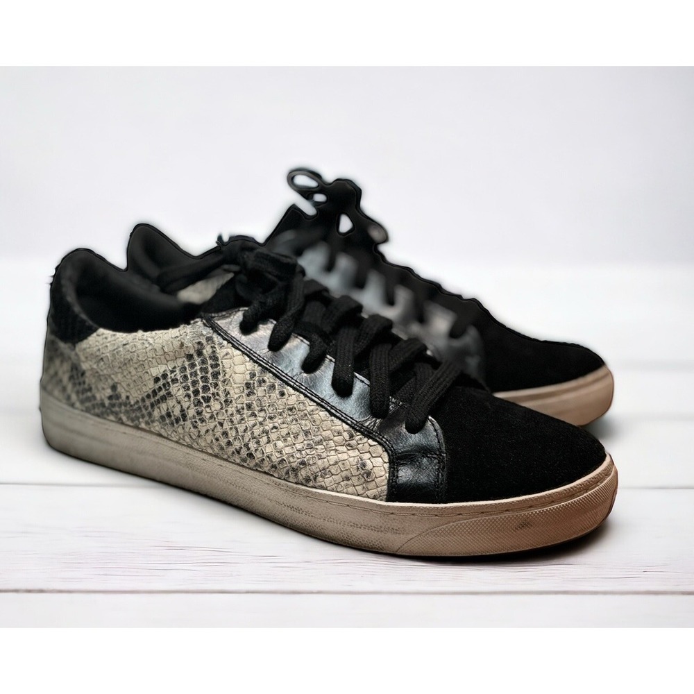 Crevo Cardi Snake Sneakers Shoes Womens Size 8 Black Off White CW1175-011  EUC